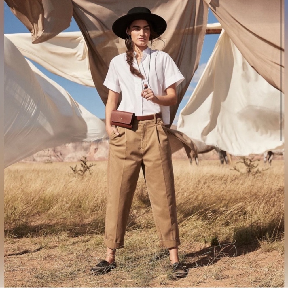 Banana Republic Pleated Crop Authentic Chino Pants